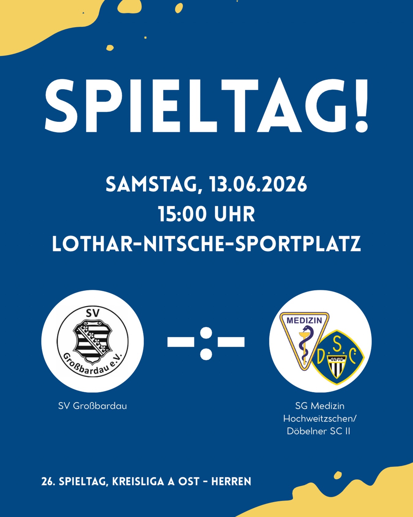 🔥Saisonabschluss in Großbardau🔥

Morgen steht bereits das letzte Spiel der laufenden Saison an und für unsere SG geht es zum SV Großbardau. Damit endet eine Spielzeit, die für uns viele besondere Momente bereithielt und natürlich wollen wir uns auch zum Abschluss noch einmal von unserer besten Seite zeigen. Da die Gastgeber das ursprünglich angesetzte Hinspiel absagen mussten, treffen wir morgen zum ersten Mal in dieser Saison auf den Tabellenvorletzten. Mit dem starken Auftritt und dem Torspektakel aus der vergangenen Woche im Rücken reisen wir mit breiter Brust und in der Favoritenrolle nach Großbardau. Unser vierter Tabellenplatz ist bereits gesichert, trotzdem wollen wir die Saison mit einem Erfolgserlebnis beenden und die letzten Punkte der Spielzeit mit nach Hause nehmen. Also ein letztes Mal in dieser Saison: Alles reinwerfen, gemeinsam kämpfen und die Saison erfolgreich abschließen! Wir freuen uns auf eure Unterstützung an der Seitenlinie!❤️‍🔥